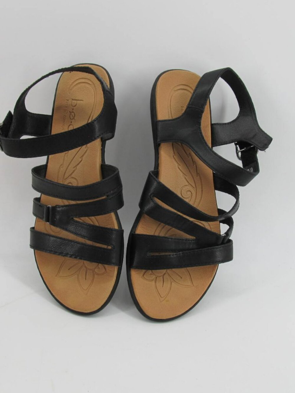 BORN CONCEPTS BOC Alida Womens Sz 1OM Strappy Sandals Black Comfort Footbed